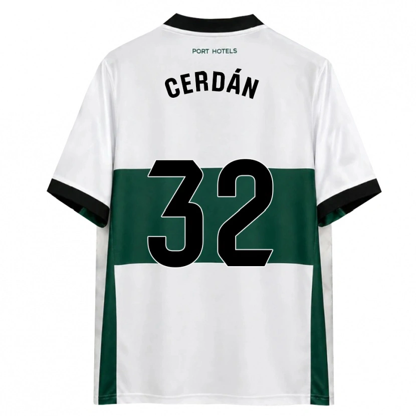 Danxen Homem Camisola Pablo Cerdán #32 Verde Branco Vermelho Principal 2026/27 Camisa Brasil