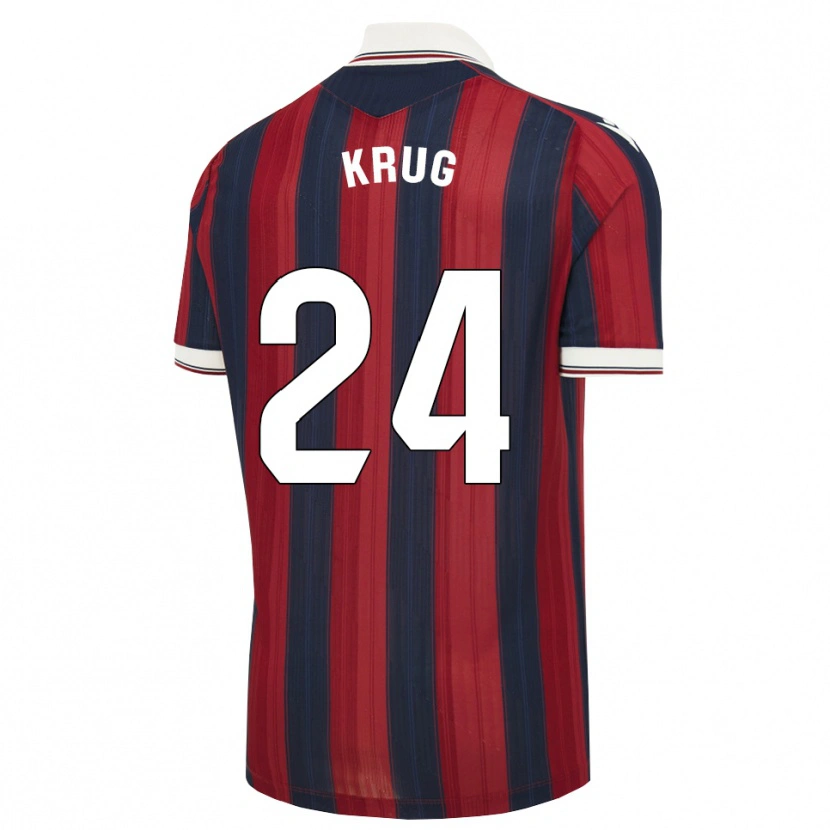 Danxen Homem Camisola Martín Krug #24 Azul Meia-Noite Vermelho Principal 2026/27 Camisa Brasil