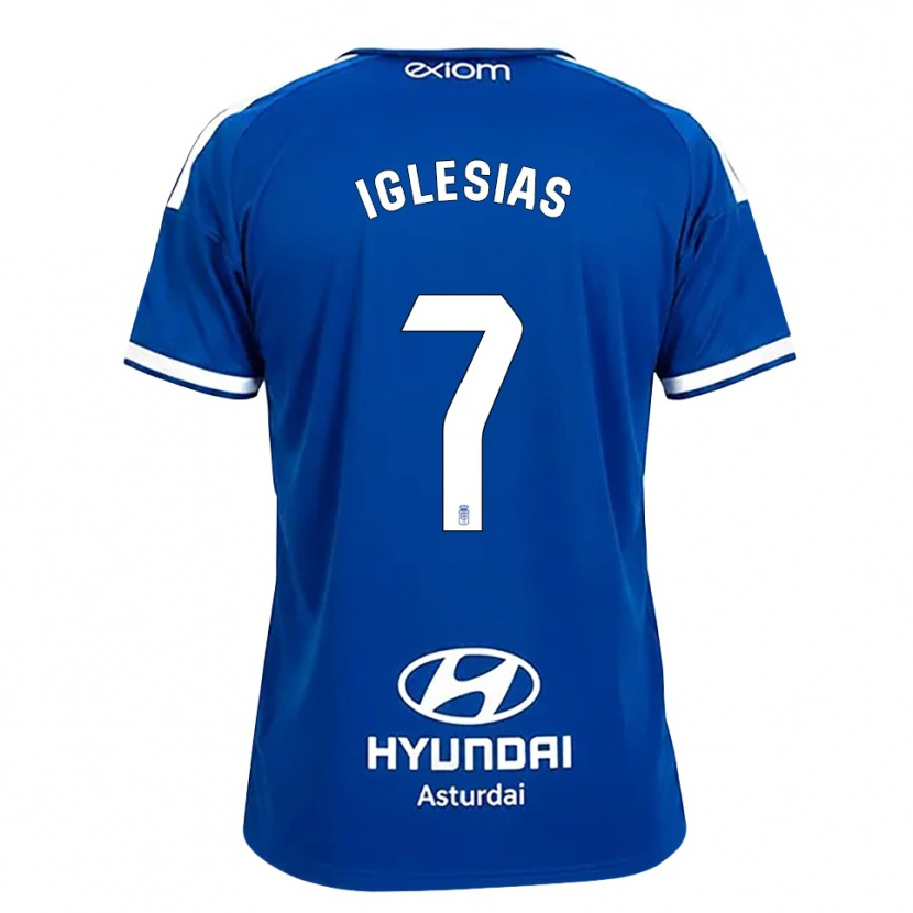 Danxen Homem Camisola María Iglesias Orviz #7 Azul Médio Branco Principal 2026/27 Camisa Brasil