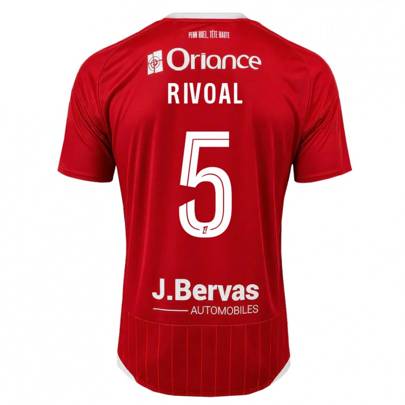 Danxen Homem Camisola Paul Rivoal #5 Branco Vermelho Principal 2026/27 Camisa Brasil