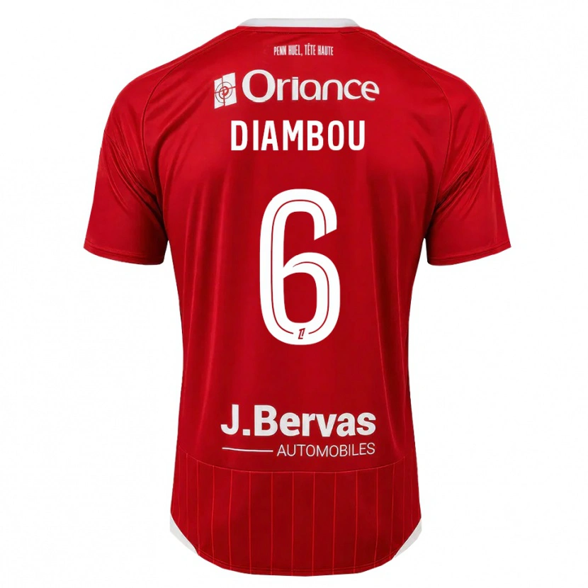 Danxen Homem Camisola Mamady Diambou #6 Branco Vermelho Principal 2026/27 Camisa Brasil