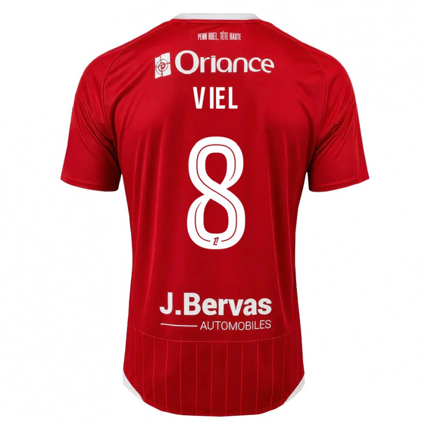 Danxen Homem Camisola Sacha Viel #8 Branco Vermelho Principal 2026/27 Camisa Brasil