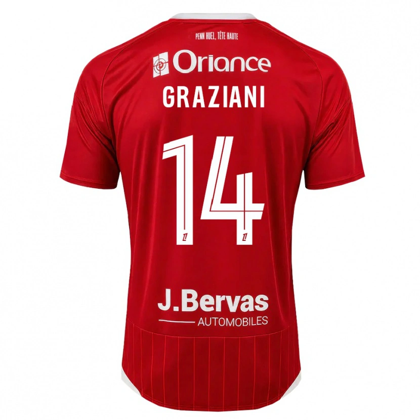 Danxen Homem Camisola Kelyan Graziani #14 Branco Vermelho Principal 2026/27 Camisa Brasil