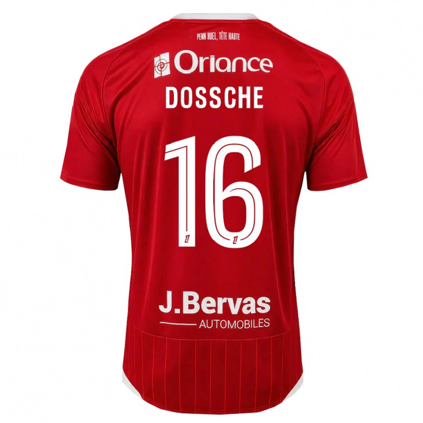 Danxen Homem Camisola Marvin Dossche #16 Branco Vermelho Principal 2026/27 Camisa Brasil