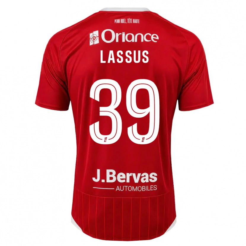 Danxen Homem Camisola Axel Lassus #39 Branco Vermelho Principal 2026/27 Camisa Brasil