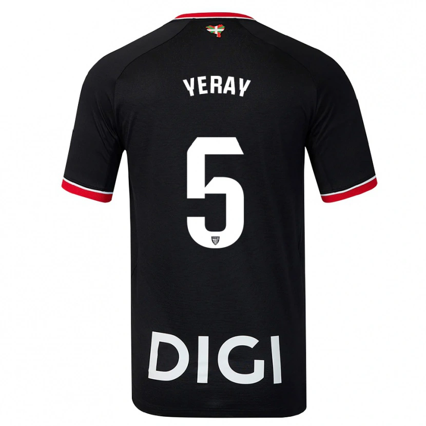Danxen Homem Camisola Yeray Álvarez #5 Preto Branco Vermelho Alternativa 2026/27 Camisa Brasil