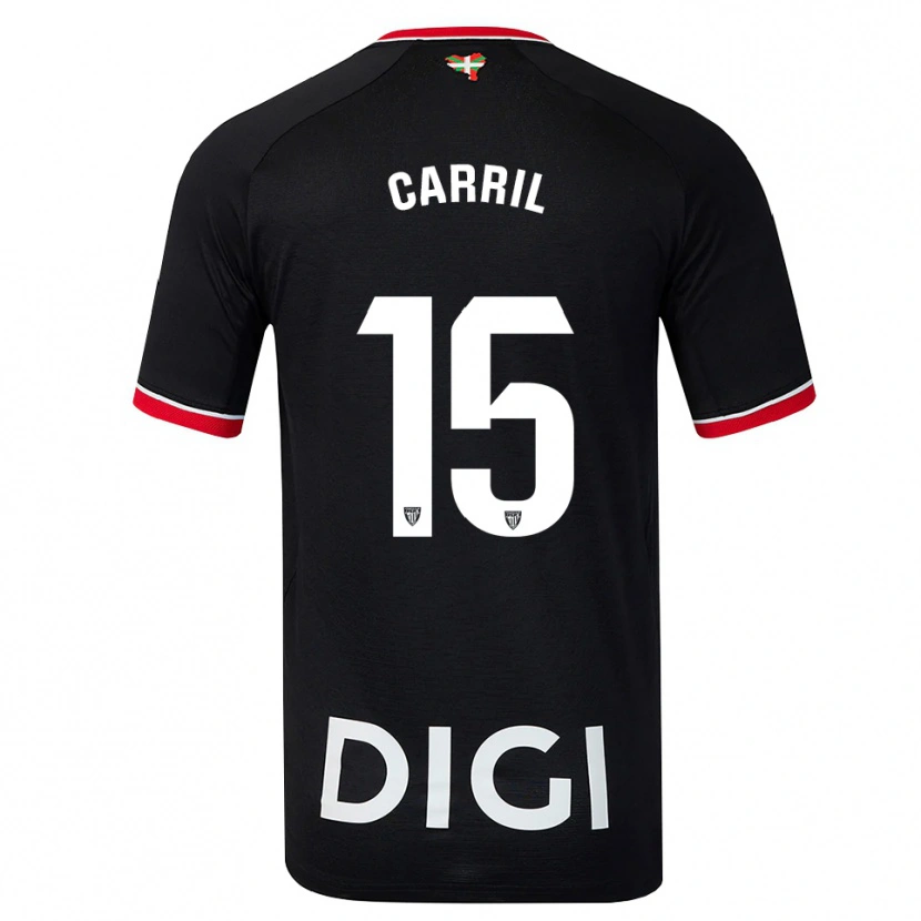 Danxen Homem Camisola Álex Carril #15 Preto Branco Vermelho Alternativa 2026/27 Camisa Brasil