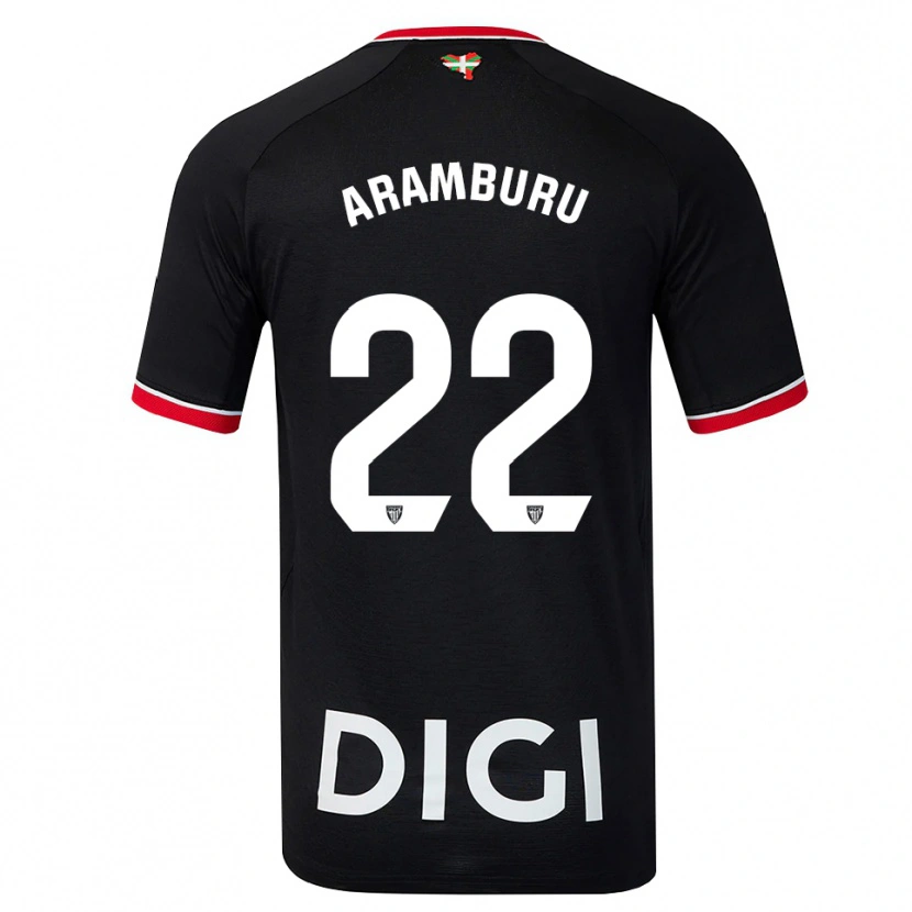Danxen Homem Camisola Beñat Aramburu #22 Preto Branco Vermelho Alternativa 2026/27 Camisa Brasil