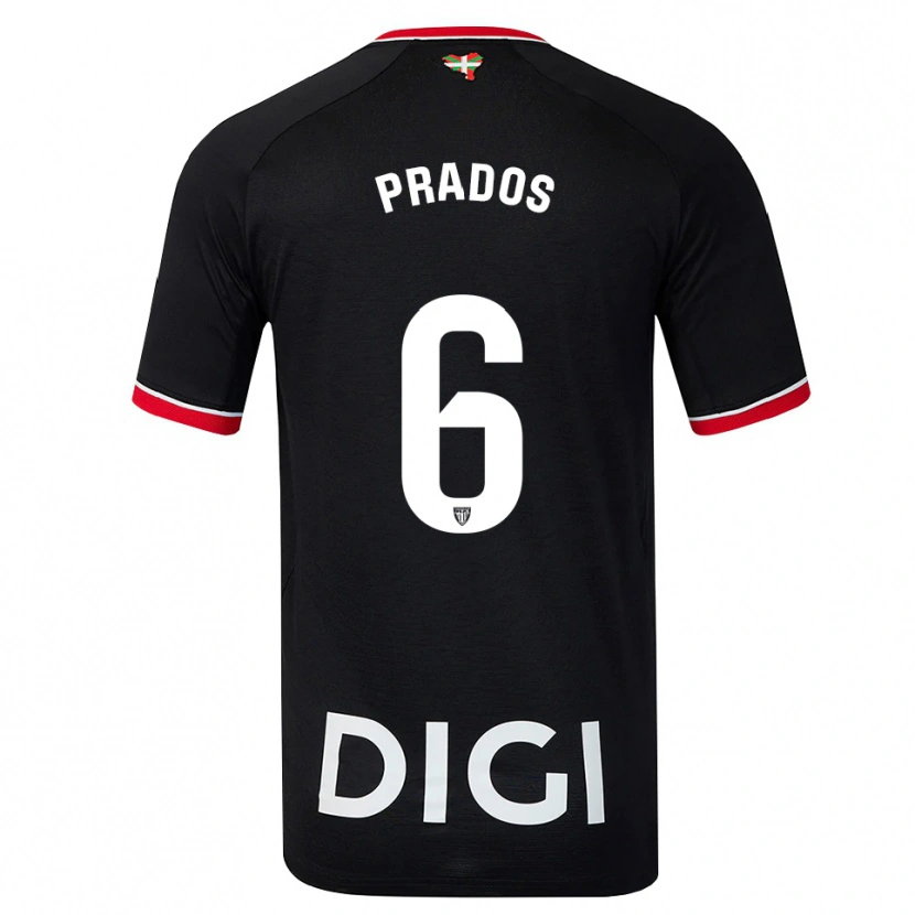 Danxen Homem Camisola Beñat Prados #6 Preto Branco Vermelho Alternativa 2026/27 Camisa Brasil