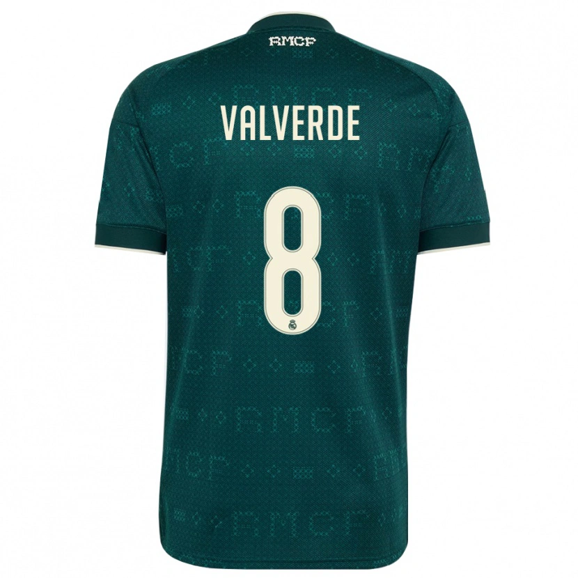 Danxen Homem Camisola Federico Valverde #8 Cinza Ardósia Escuro Branco Alternativa 2026/27 Camisa Brasil