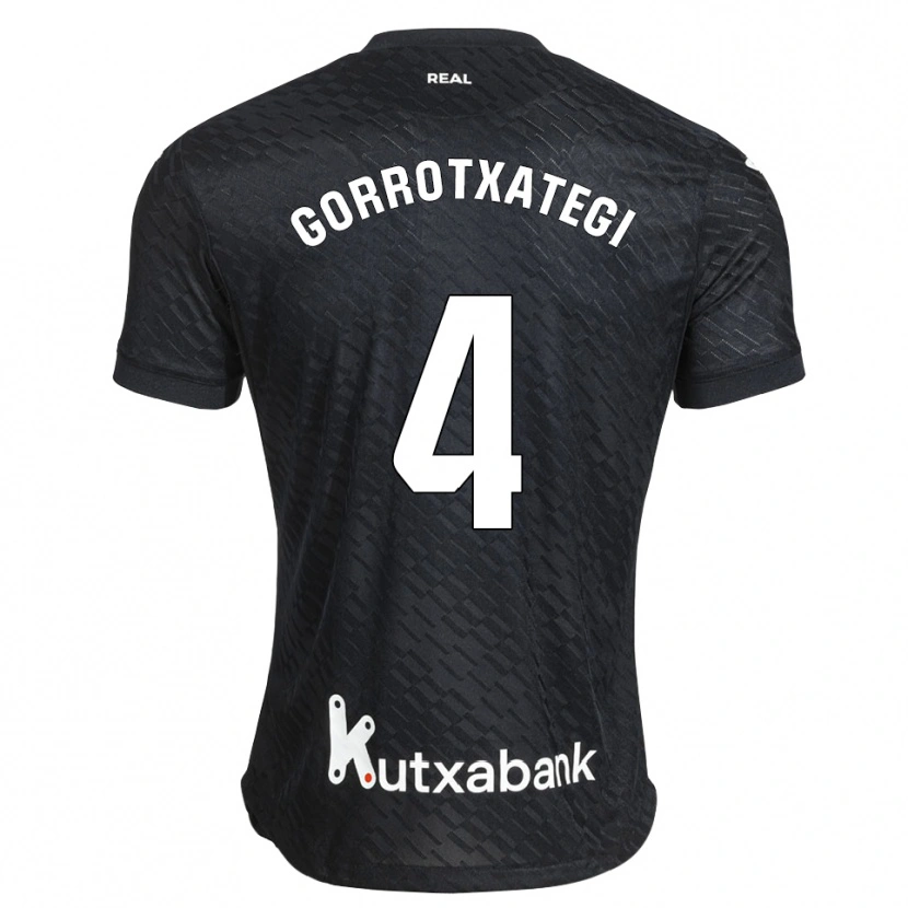 Danxen Homem Camisola Jon Gorrotxategi #4 Preto Branco Alternativa 2026/27 Camisa Brasil