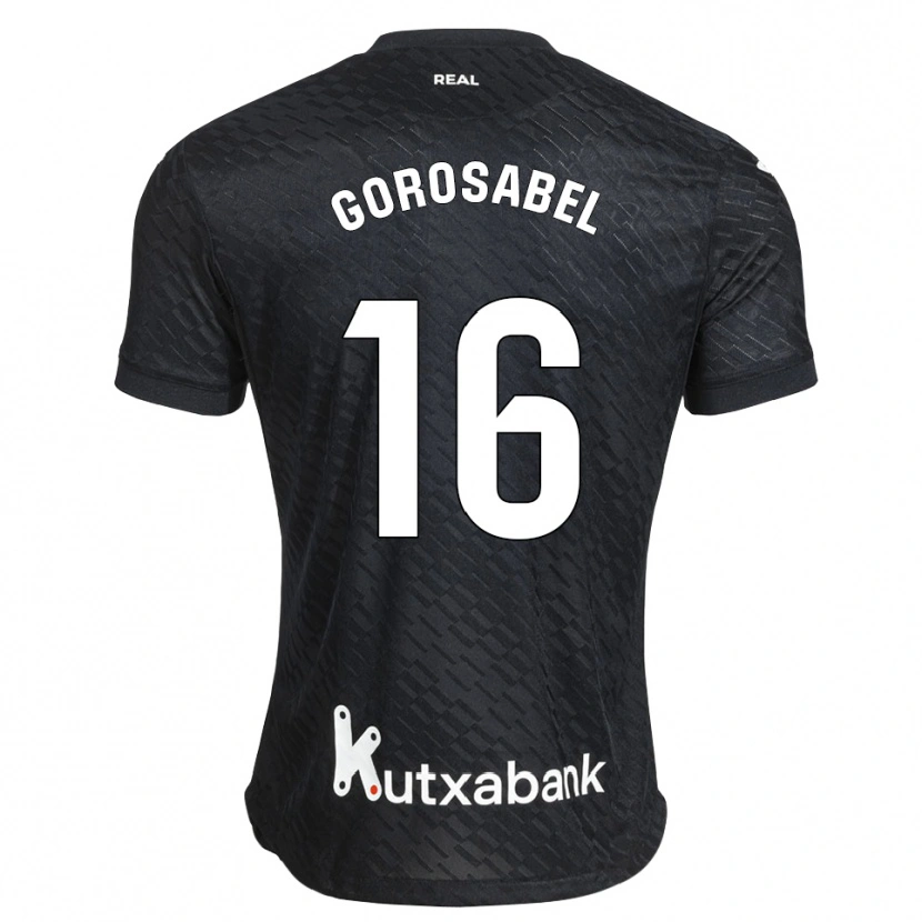 Danxen Homem Camisola Gorka Gorosabel #16 Preto Branco Alternativa 2026/27 Camisa Brasil