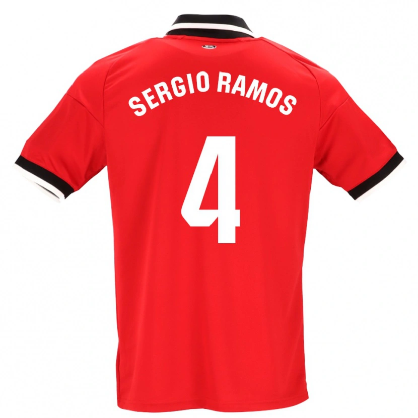 Danxen Homem Camisola Sergio Ramos #4 Preto Branco Vermelho Alternativa 2026/27 Camisa Brasil