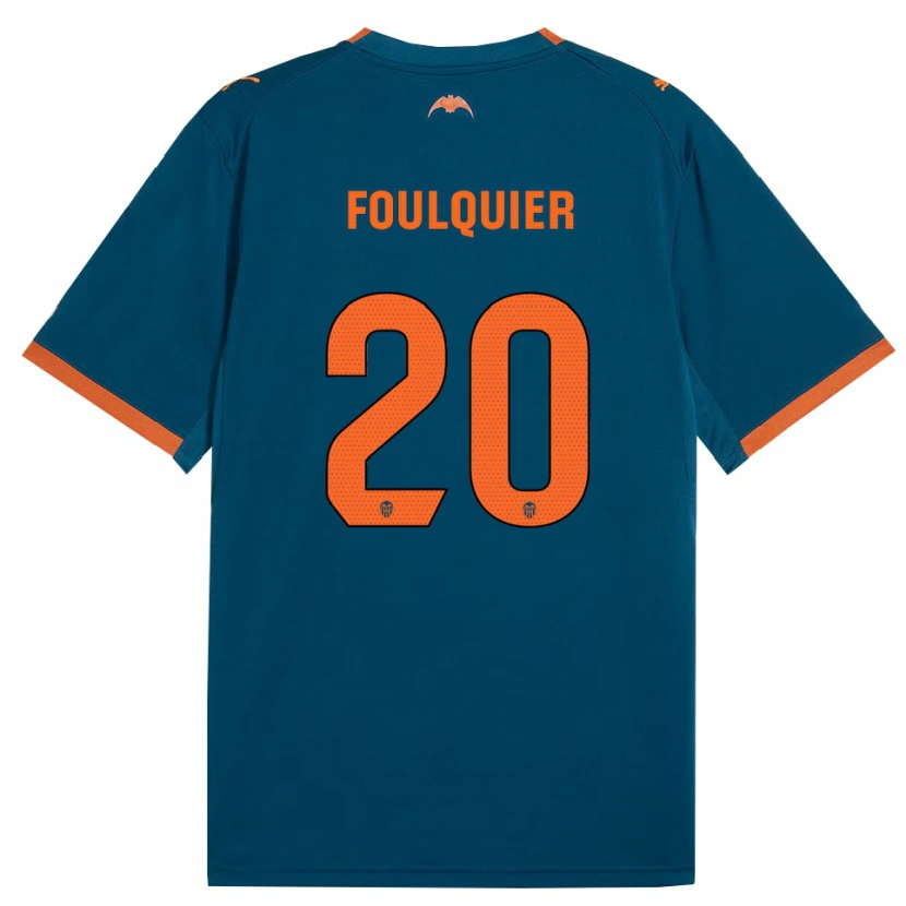 Danxen Homem Camisola Dimitri Foulquier #20 Azul Aço Laranja Alternativa 2026/27 Camisa Brasil