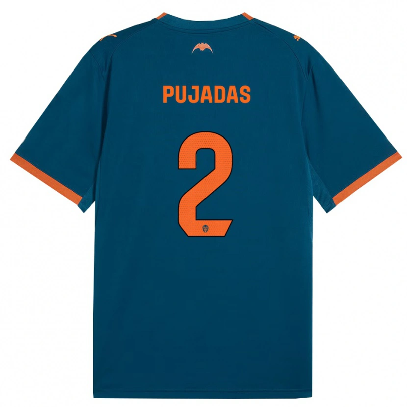 Danxen Homem Camisola Berta Pujadas #2 Azul Aço Laranja Alternativa 2026/27 Camisa Brasil