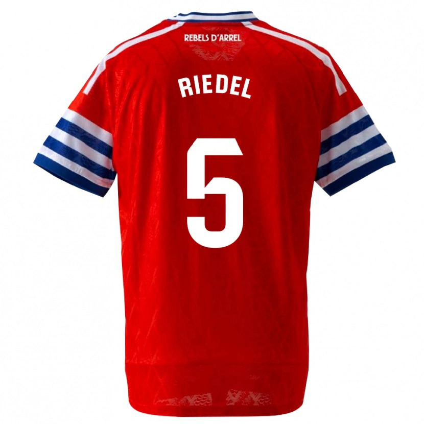 Danxen Homem Camisola Clemens Riedel #5 Azul Real Vermelho Alternativa 2026/27 Camisa Brasil