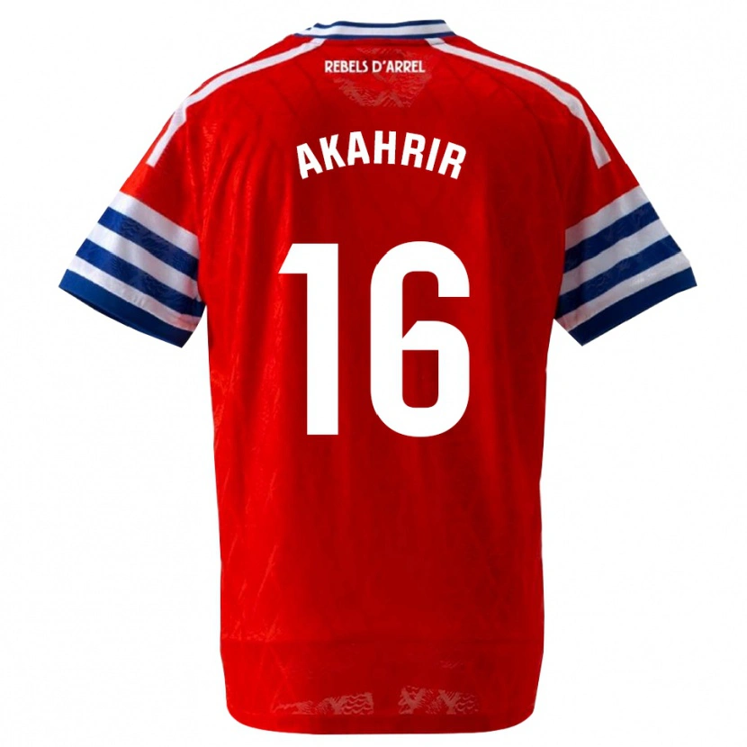Danxen Homem Camisola Mohamed Akahrir #16 Azul Real Vermelho Alternativa 2026/27 Camisa Brasil