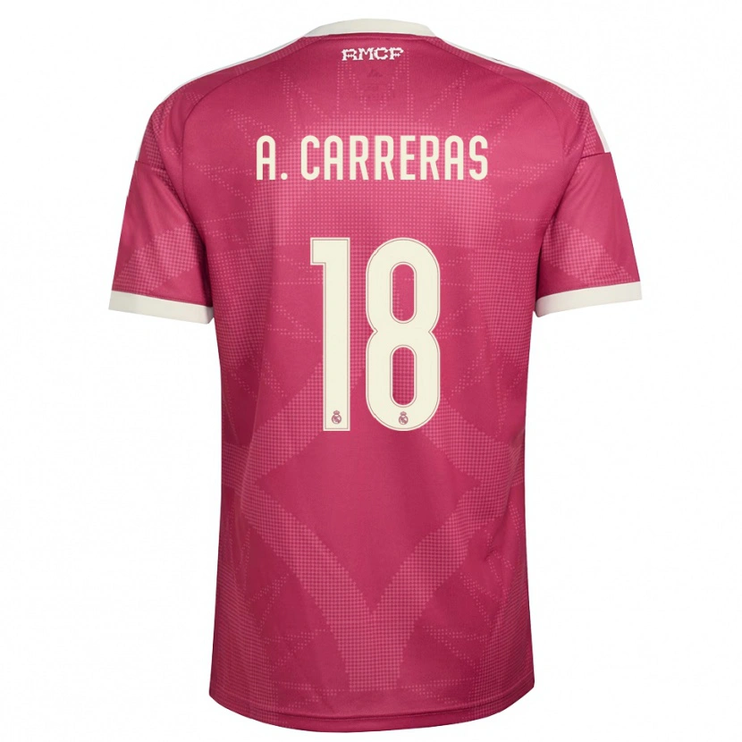 Danxen Homem Camisola Álvaro Carreras #18 Vermelho Pálido Violeta Branco Terceiro 2026/27 Camisa Brasil