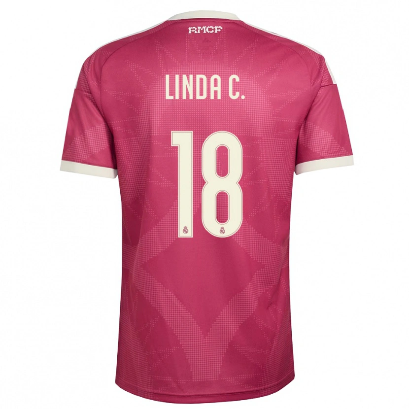 Danxen Homem Camisola Linda Caicedo #18 Vermelho Pálido Violeta Branco Terceiro 2026/27 Camisa Brasil