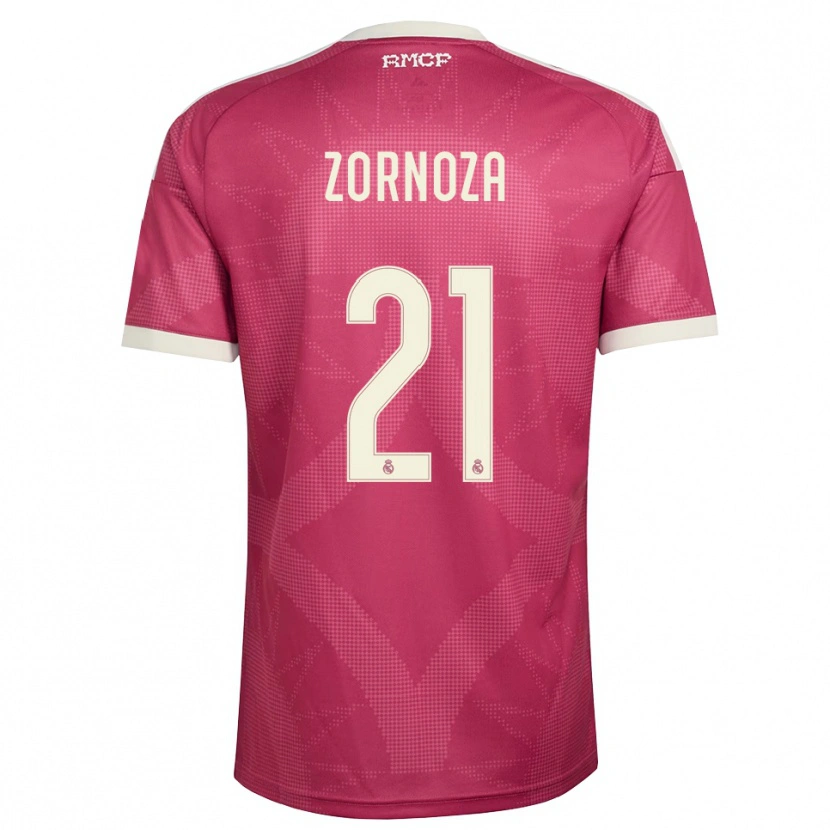 Danxen Homem Camisola Claudia Zornoza #21 Vermelho Pálido Violeta Branco Terceiro 2026/27 Camisa Brasil