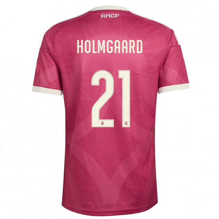 Danxen Homem Camisola Sara Rosted Holmgaard #21 Vermelho Pálido Violeta Branco Terceiro 2026/27 Camisa Brasil