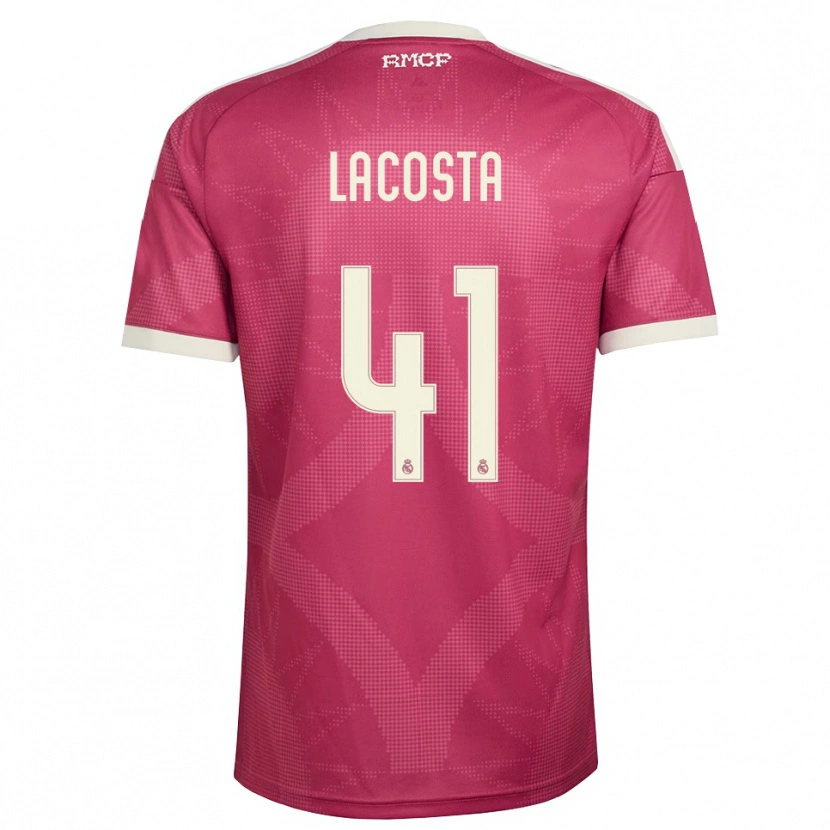 Danxen Homem Camisola Diego Lacosta #41 Vermelho Pálido Violeta Branco Terceiro 2026/27 Camisa Brasil