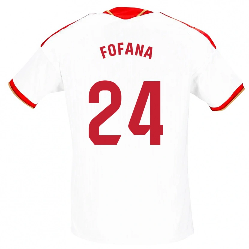 Danxen Homem Camisola Youssouf Fofana #24 Branco Vermelho Principal 2026/27 Camisa Brasil
