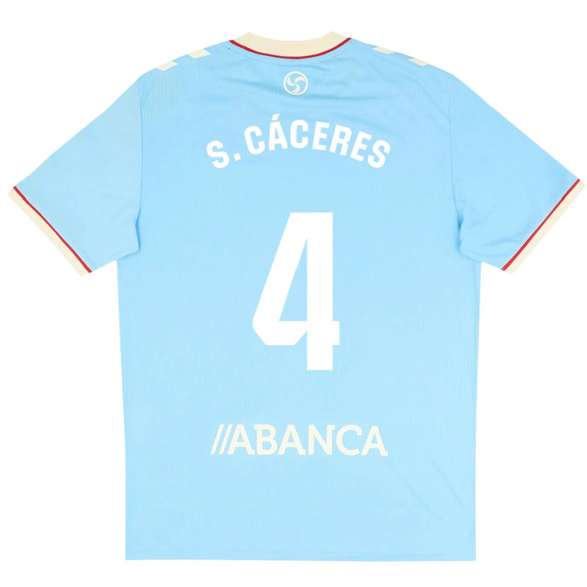 Danxen Mulher Camisola Sebastián Cáceres #4 Azul Céu Branco Vermelho Principal 2026/27 Camisa Brasil