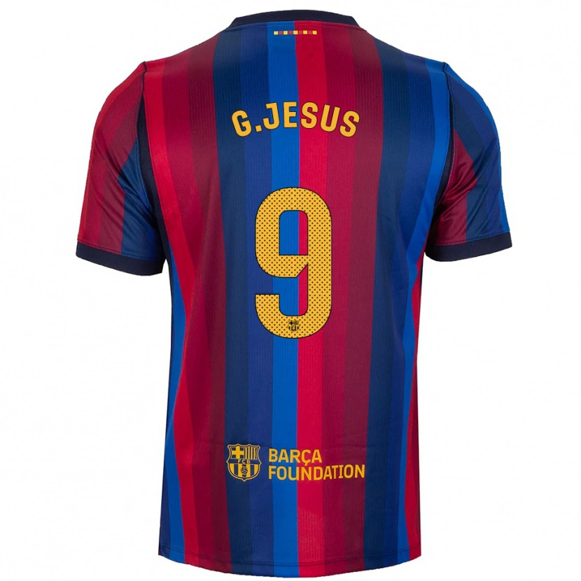Danxen Mulher Camisola Gabriel Jesus #9 Azul Real Vermelho Amarelo Principal 2026/27 Camisa Brasil