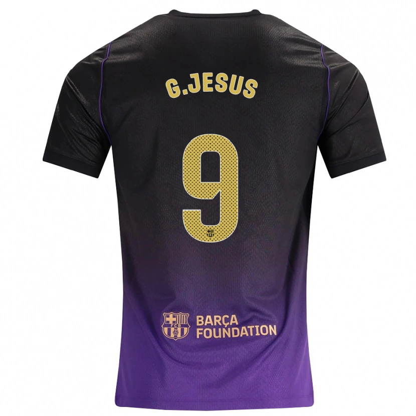 Danxen Mulher Camisola Gabriel Jesus #9 Roxo Amarelo Preto Alternativa 2026/27 Camisa Brasil