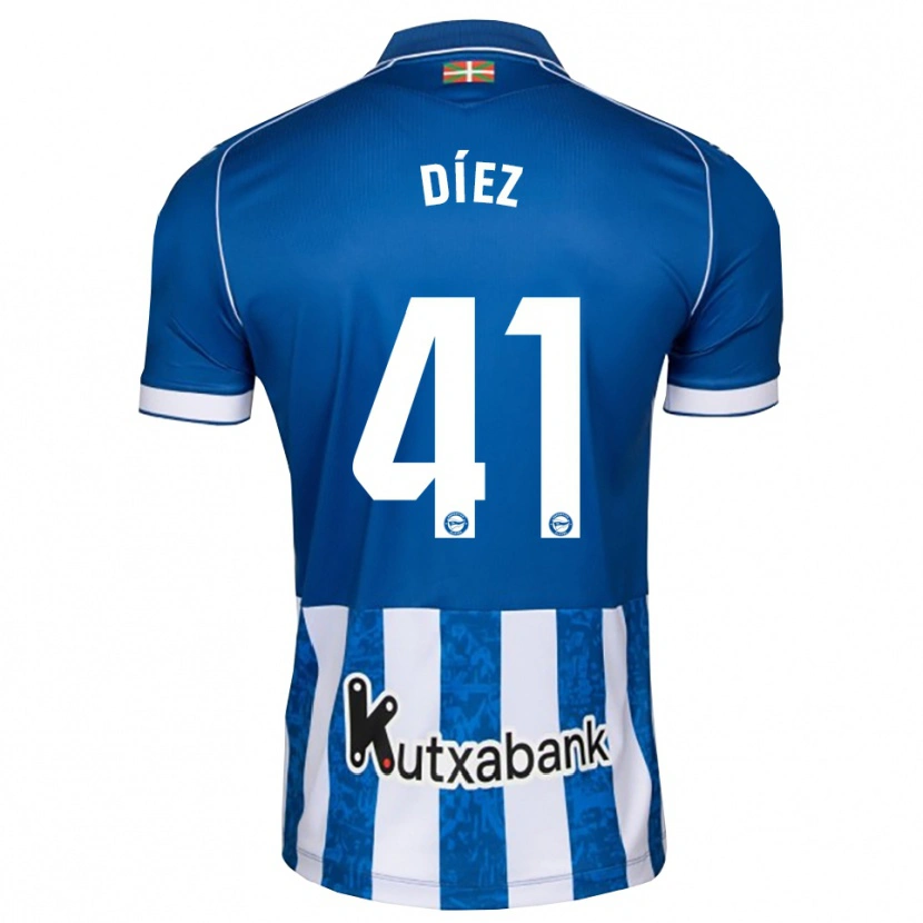 Danxen Mulher Camisola Victor Díez #41 Azul Branco Preto Principal 2026/27 Camisa Brasil