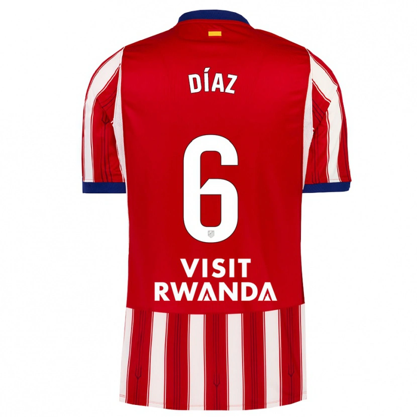 Danxen Mulher Camisola Javier Díaz #6 Azul Real Vermelho Branco Principal 2026/27 Camisa Brasil