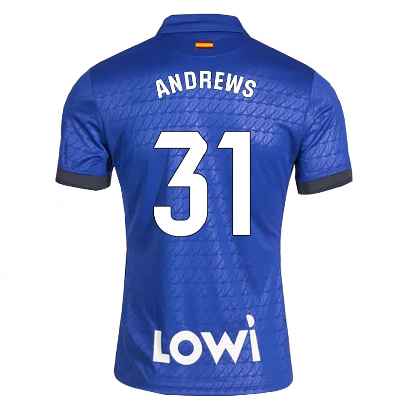 Danxen Mulher Camisola George Andrews #31 Azul Branco Preto Principal 2026/27 Camisa Brasil