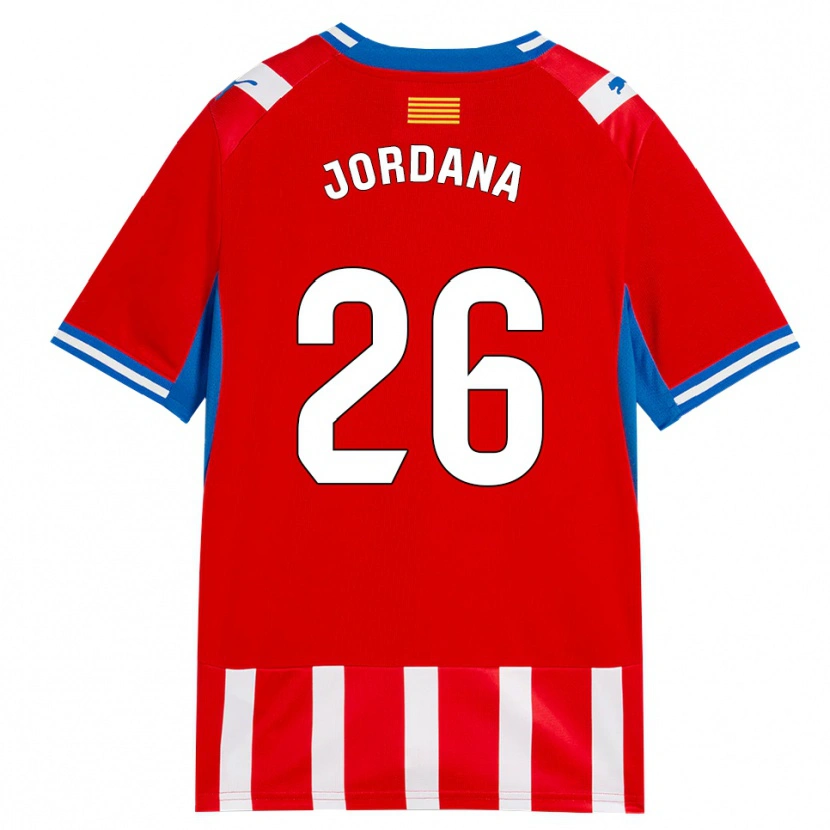 Danxen Mulher Camisola Gibert Jordana #26 Vermelho Branco Azul Céu Principal 2026/27 Camisa Brasil