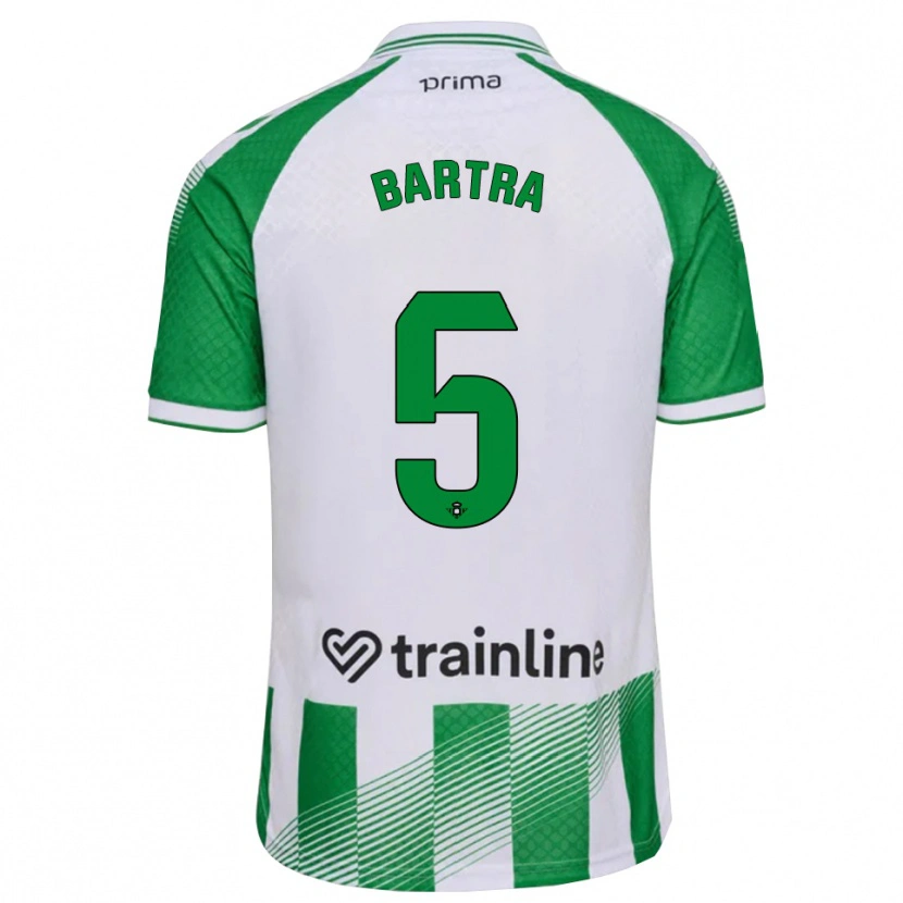Danxen Mulher Camisola Marc Bartra #5 Verde Claro Preto Branco Principal 2026/27 Camisa Brasil