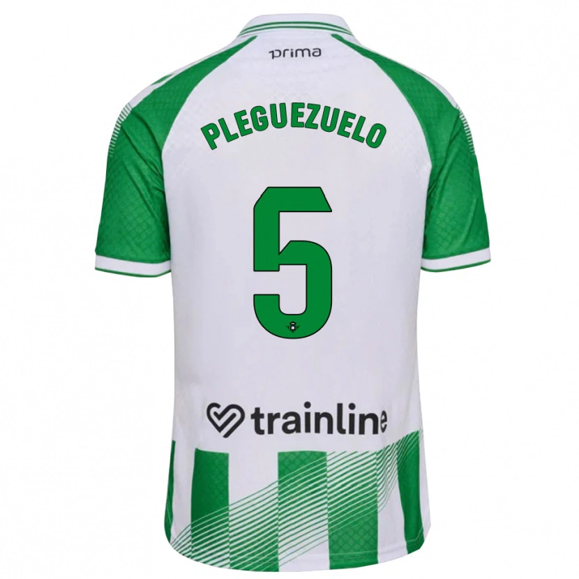 Danxen Mulher Camisola Xavi Pleguezuelo #5 Verde Claro Preto Branco Principal 2026/27 Camisa Brasil