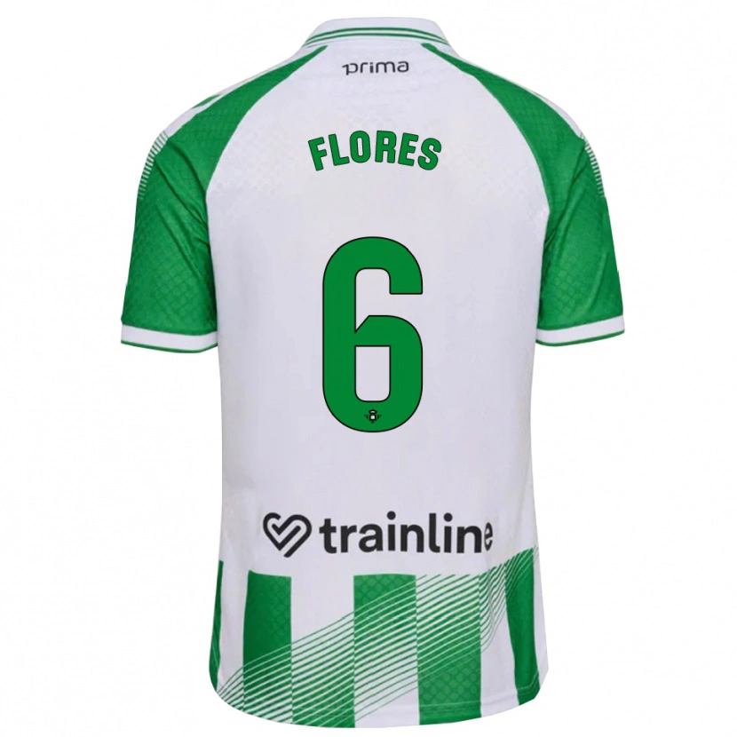 Danxen Mulher Camisola Mateo Flores #6 Verde Claro Preto Branco Principal 2026/27 Camisa Brasil