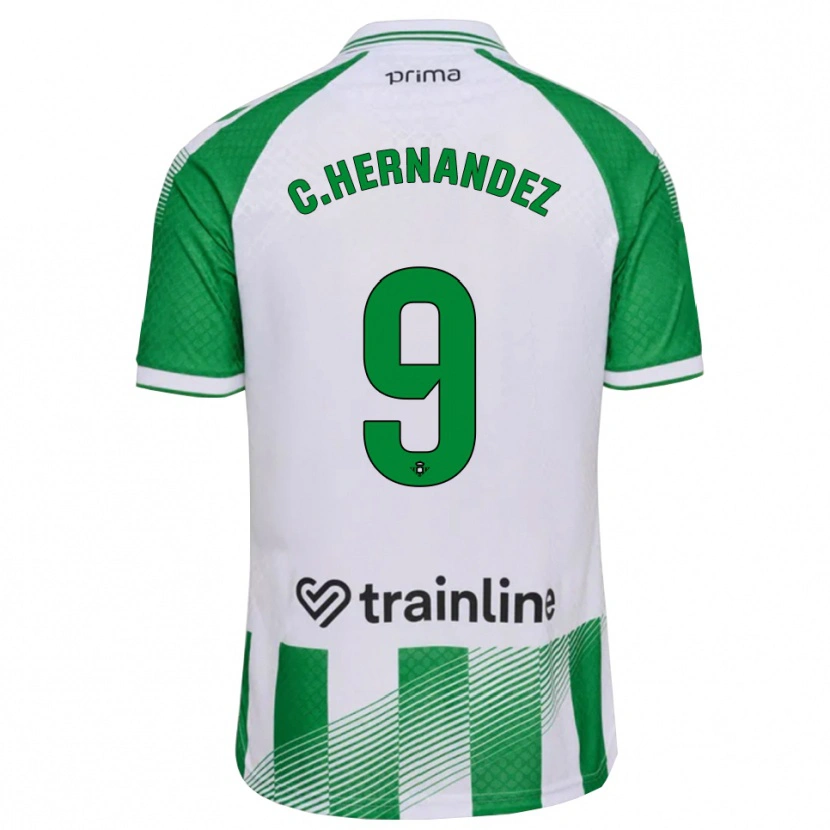 Danxen Mulher Camisola Cucho Hernández #9 Verde Claro Preto Branco Principal 2026/27 Camisa Brasil