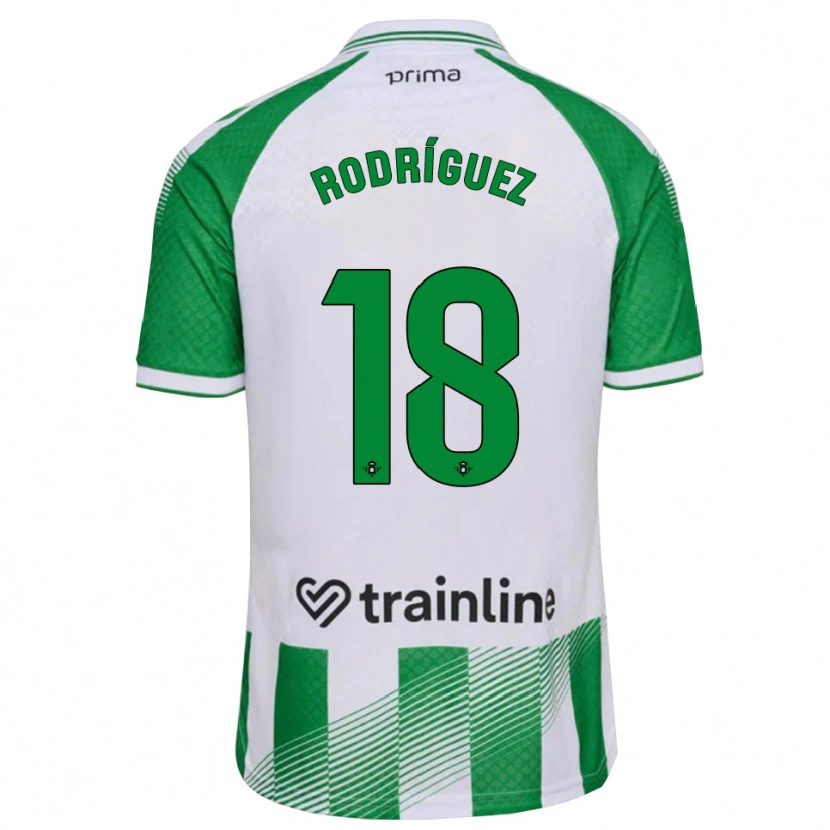 Danxen Mulher Camisola Juan Rodríguez #18 Verde Claro Preto Branco Principal 2026/27 Camisa Brasil