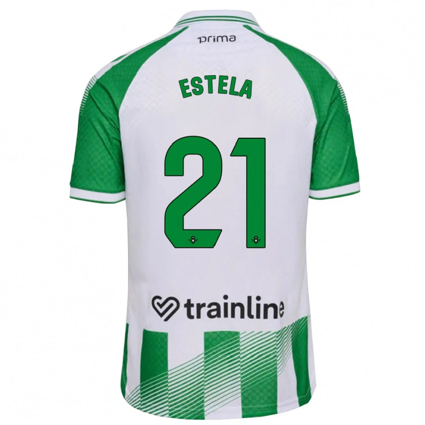 Danxen Mulher Camisola Estela Fernández #21 Verde Claro Preto Branco Principal 2026/27 Camisa Brasil