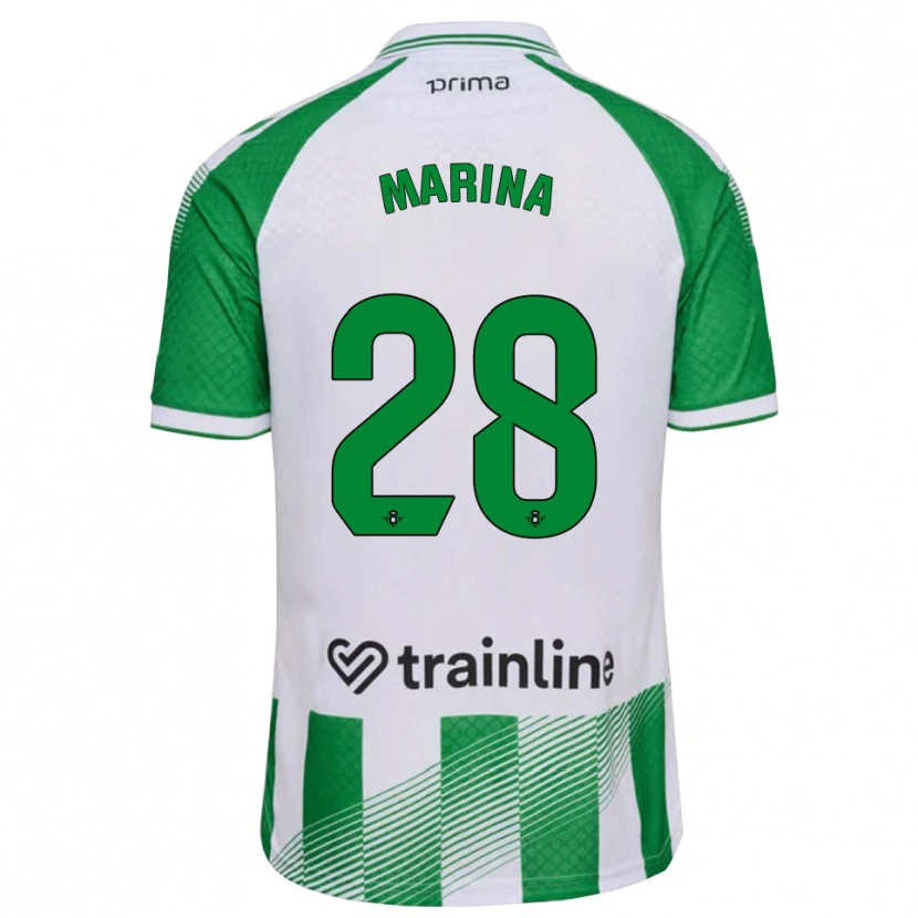 Danxen Mulher Camisola Marina Sánchez #28 Verde Claro Preto Branco Principal 2026/27 Camisa Brasil