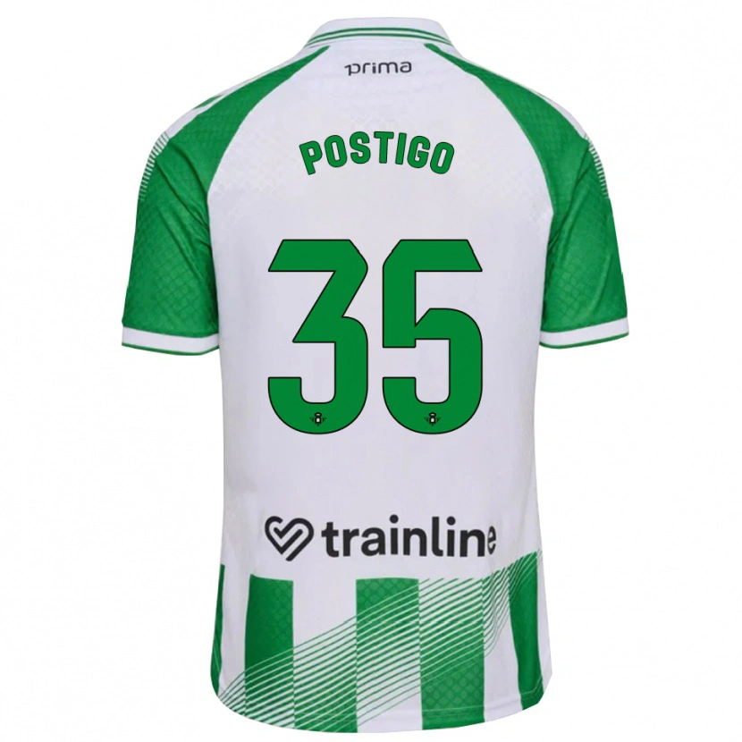 Danxen Mulher Camisola Alejandro Postigo #35 Verde Claro Preto Branco Principal 2026/27 Camisa Brasil