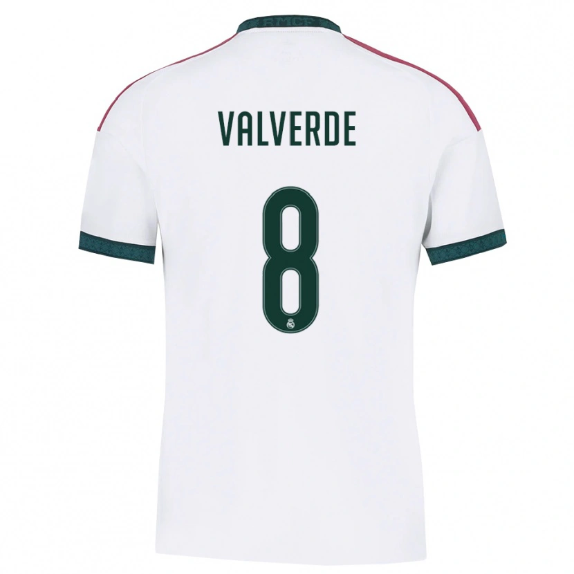 Danxen Mulher Camisola Federico Valverde #8 Verde Escuro Branco Vermelho Principal 2026/27 Camisa Brasil