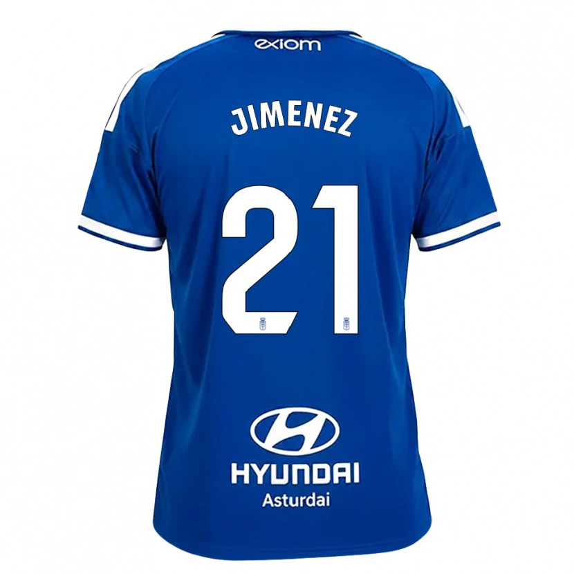 Danxen Mulher Camisola David Jiménez #21 Azul Médio Branco Principal 2026/27 Camisa Brasil
