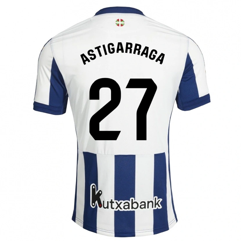 Danxen Mulher Camisola Eneko Astigarraga #27 Azul Marinho Branco Dourado Principal 2026/27 Camisa Brasil