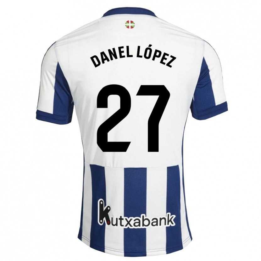 Danxen Mulher Camisola Danel López #27 Azul Marinho Branco Dourado Principal 2026/27 Camisa Brasil