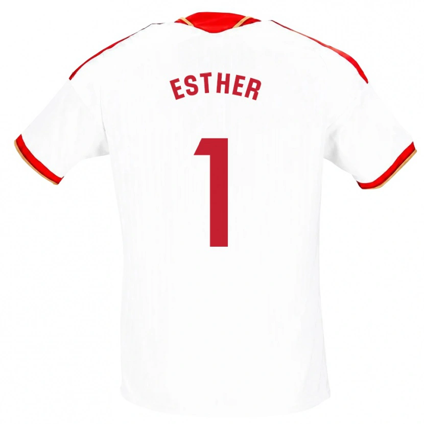 Danxen Mulher Camisola Esther Sullastres Ayuso #1 Branco Vermelho Principal 2026/27 Camisa Brasil
