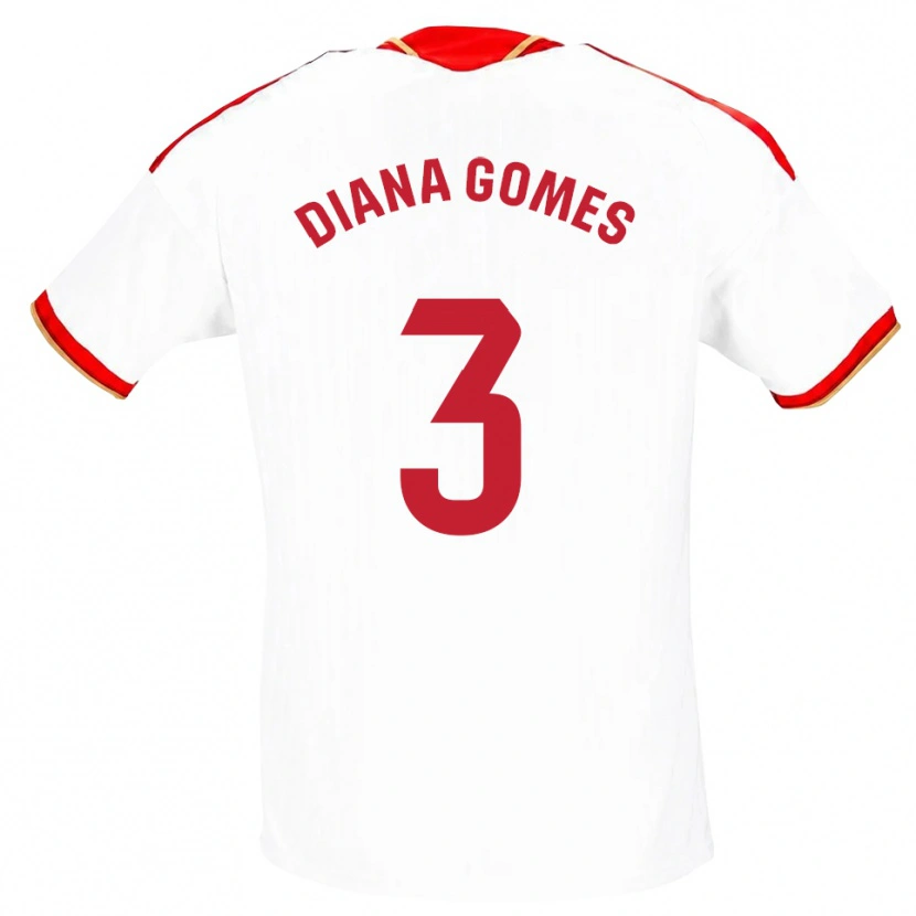 Danxen Mulher Camisola Diana Catarina Ribeiro Gomes #3 Branco Vermelho Principal 2026/27 Camisa Brasil