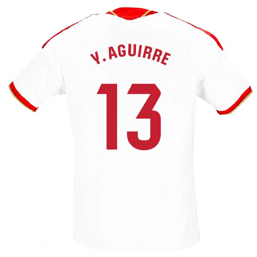Danxen Mulher Camisola Yolanda Aguirre Gutiérrez #13 Branco Vermelho Principal 2026/27 Camisa Brasil
