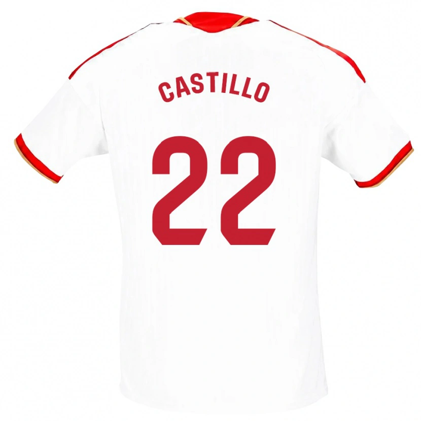 Danxen Mulher Camisola José Castillo #22 Branco Vermelho Principal 2026/27 Camisa Brasil